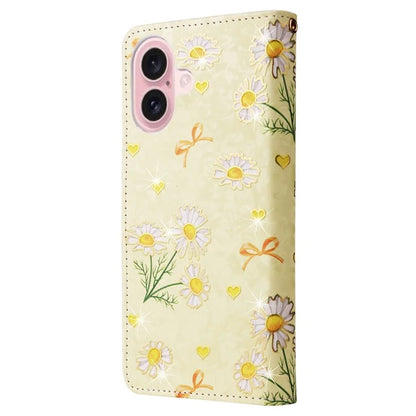For iPhone 16 Case RFID Blocking Wallet Lacquered Design Mobile Phone Cover