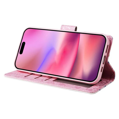 For iPhone 16 Case RFID Blocking Wallet Lacquered Design Mobile Phone Cover