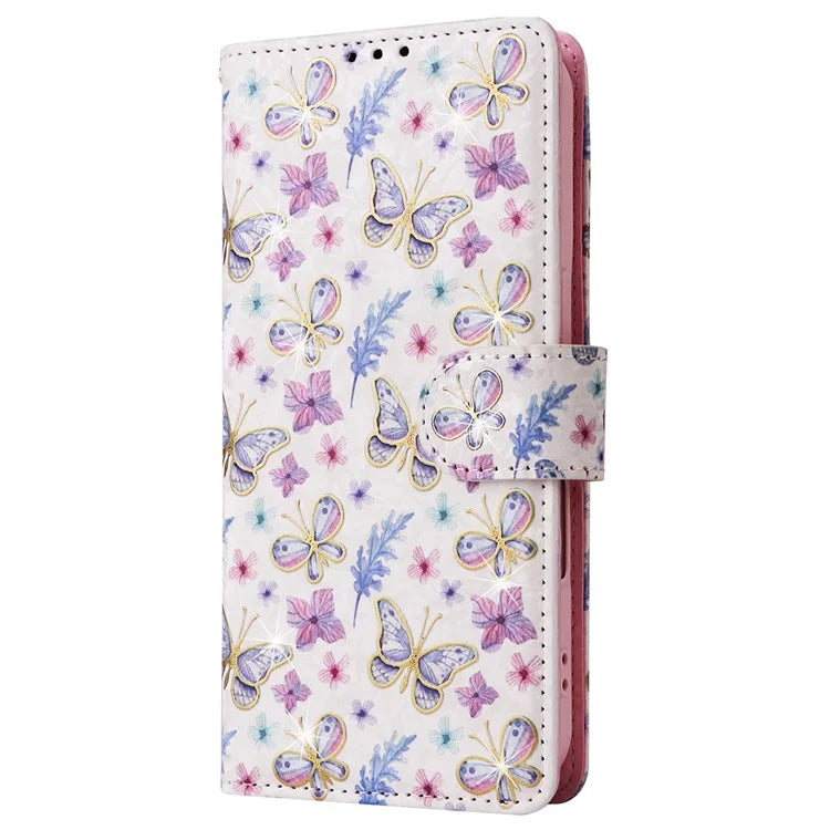 For iPhone 16 Case RFID Blocking Wallet Lacquered Design Mobile Phone Cover