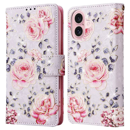 For iPhone 16 Case RFID Blocking Wallet Lacquered Design Mobile Phone Cover