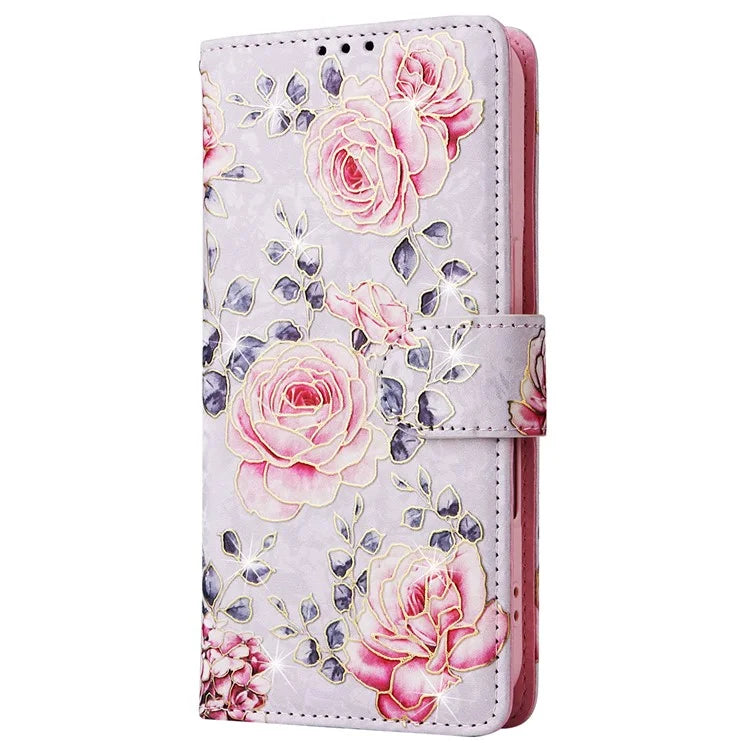 For iPhone 16 Case RFID Blocking Wallet Lacquered Design Mobile Phone Cover