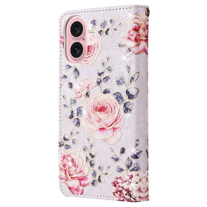 For iPhone 16 Case RFID Blocking Wallet Lacquered Design Mobile Phone Cover