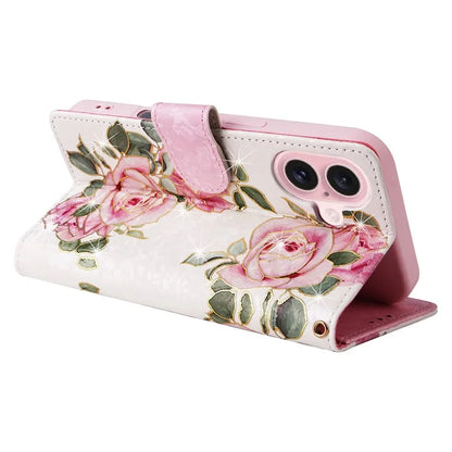 For iPhone 16 Case RFID Blocking Wallet Lacquered Design Mobile Phone Cover