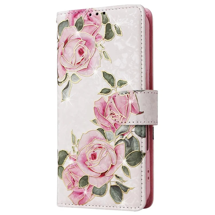 For iPhone 16 Case RFID Blocking Wallet Lacquered Design Mobile Phone Cover