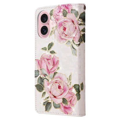 For iPhone 16 Case RFID Blocking Wallet Lacquered Design Mobile Phone Cover