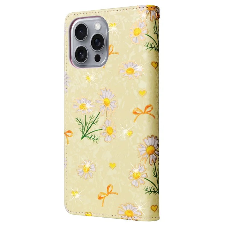 For iPhone 16 Pro Max Cell Phone Case Lacquered RFID Blocking PU Leather Cover