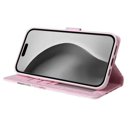 For iPhone 16 Pro Max Cell Phone Case Lacquered RFID Blocking PU Leather Cover