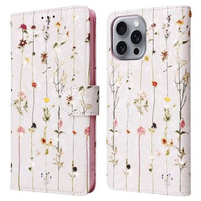 For iPhone 16 Pro Max Cell Phone Case Lacquered RFID Blocking PU Leather Cover