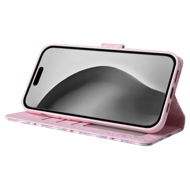 For iPhone 16 Pro Max Cell Phone Case Lacquered RFID Blocking PU Leather Cover