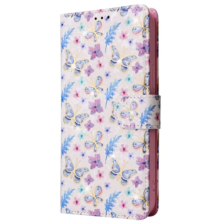For iPhone 16 Pro Max Cell Phone Case Lacquered RFID Blocking PU Leather Cover