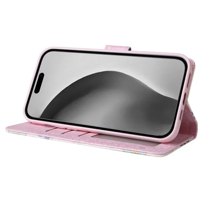 For iPhone 16 Pro Max Cell Phone Case Lacquered RFID Blocking PU Leather Cover