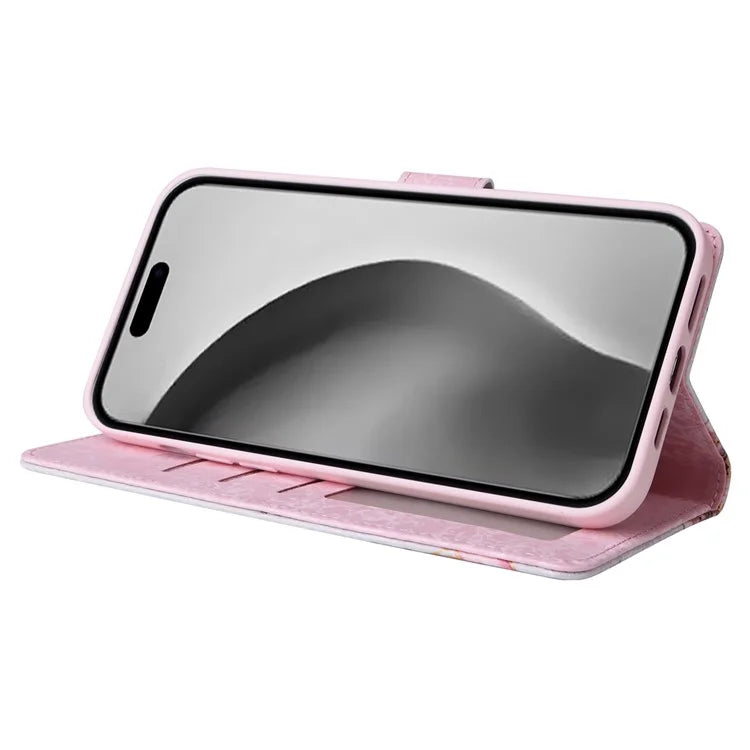 For iPhone 16 Pro Max Cell Phone Case Lacquered RFID Blocking PU Leather Cover