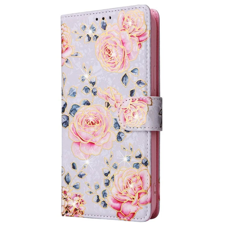 For iPhone 16 Pro Max Cell Phone Case Lacquered RFID Blocking PU Leather Cover