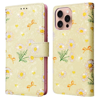 For iPhone 16 Pro Case Lacquered RFID Blocking Wallet PU Leather Stand Phone Cover