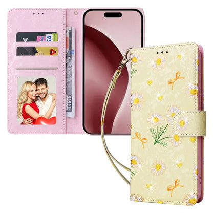 For iPhone 16 Pro Case Lacquered RFID Blocking Wallet PU Leather Stand Phone Cover