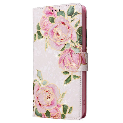 For iPhone 16 Pro Case Lacquered RFID Blocking Wallet PU Leather Stand Phone Cover