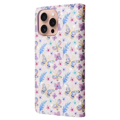 For iPhone 16 Pro Case Lacquered RFID Blocking Wallet PU Leather Stand Phone Cover