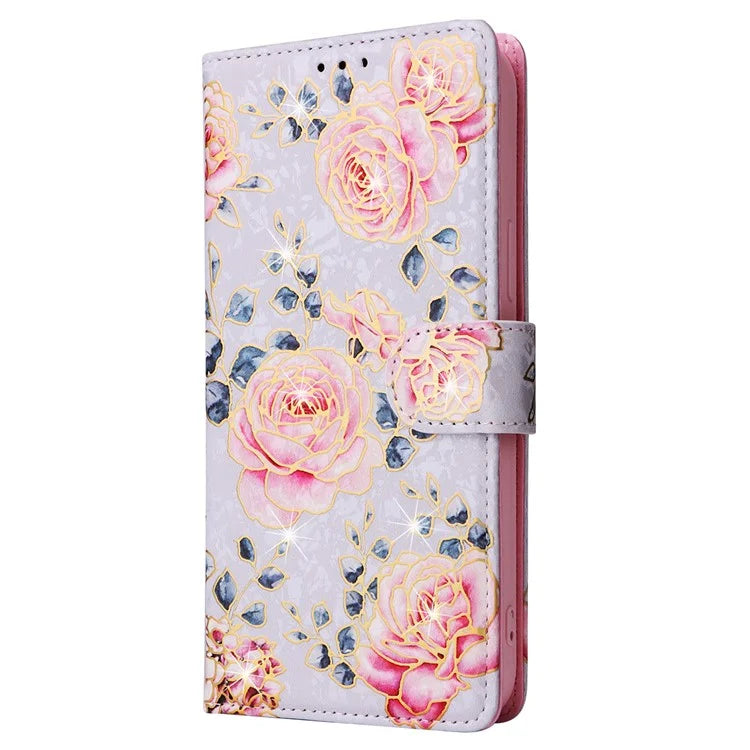 For iPhone 16 Pro Case Lacquered RFID Blocking Wallet PU Leather Stand Phone Cover