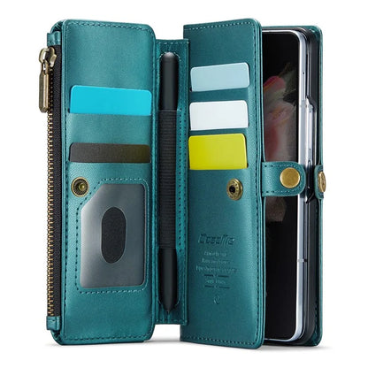 CASEME C36 Series For Samsung Galaxy Z Fold3 5G / W22 5G Case Leather Phone Bag with Stylus Slot