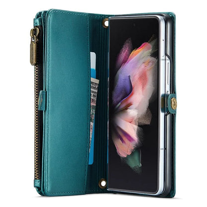 CASEME C36 Series For Samsung Galaxy Z Fold3 5G / W22 5G Case Leather Phone Bag with Stylus Slot