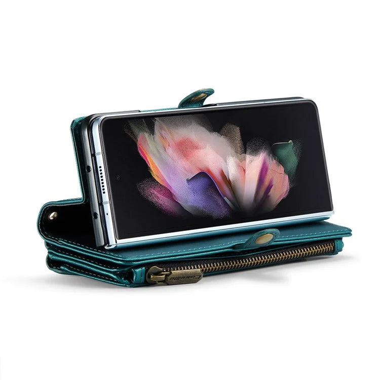CASEME C36 Series For Samsung Galaxy Z Fold3 5G / W22 5G Case Leather Phone Bag with Stylus Slot