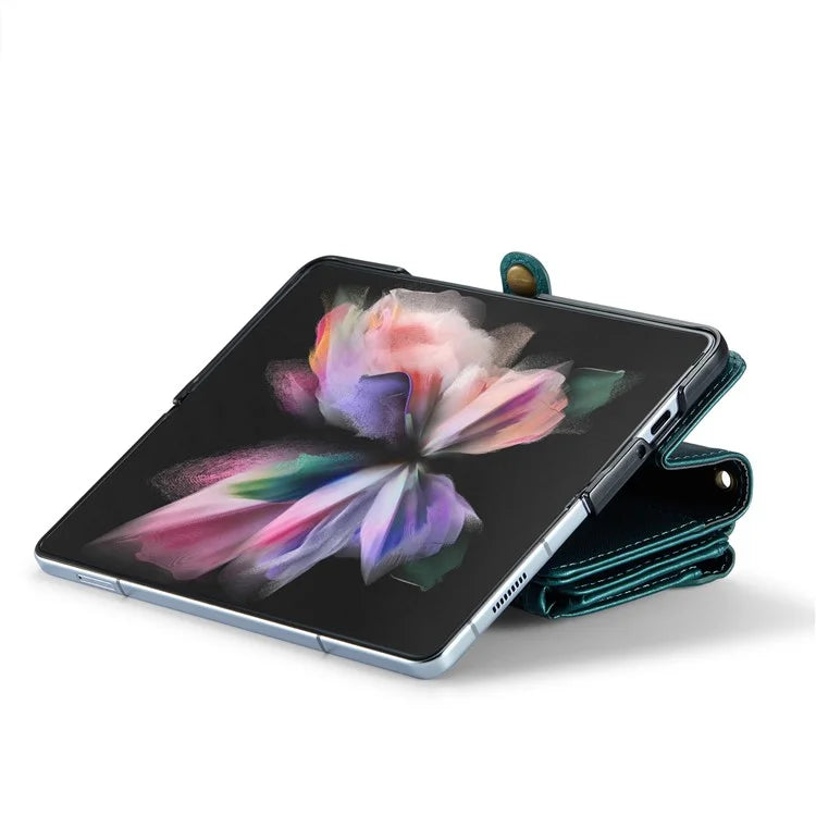 CASEME C36 Series For Samsung Galaxy Z Fold3 5G / W22 5G Case Leather Phone Bag with Stylus Slot