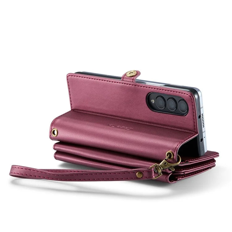 CASEME C36 Series For Samsung Galaxy Z Fold3 5G / W22 5G Case Leather Phone Bag with Stylus Slot