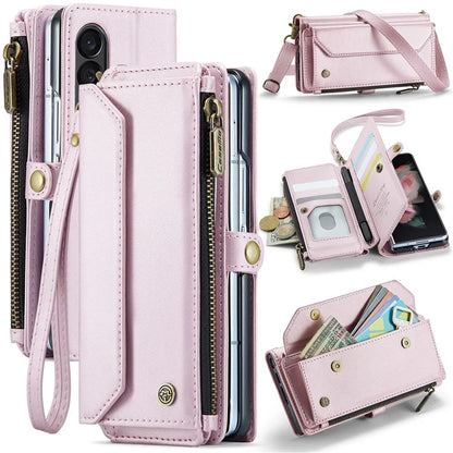 CASEME C36 Series For Samsung Galaxy Z Fold3 5G / W22 5G Case Leather Phone Bag with Stylus Slot