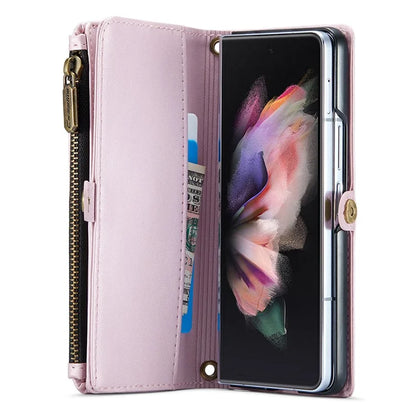 CASEME C36 Series For Samsung Galaxy Z Fold3 5G / W22 5G Case Leather Phone Bag with Stylus Slot