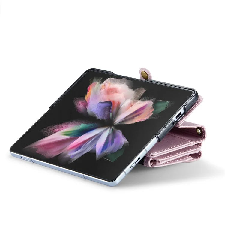 CASEME C36 Series For Samsung Galaxy Z Fold3 5G / W22 5G Case Leather Phone Bag with Stylus Slot