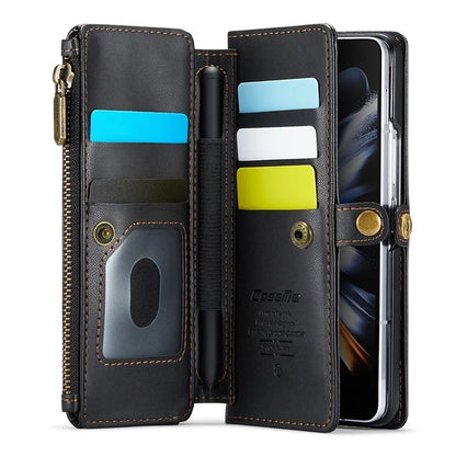 CASEME C36 Series For Samsung Galaxy Z Fold4 5G / W23 Case Pen Holder PU Leather Phone Purse Bag