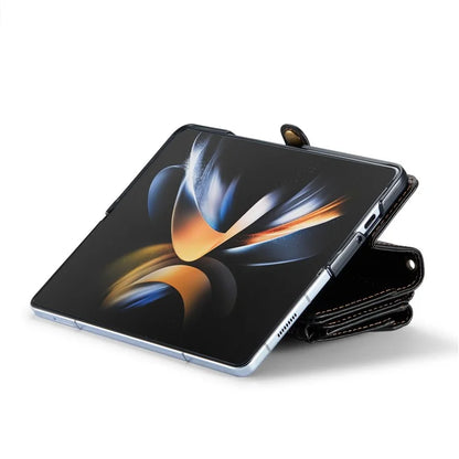 CASEME C36 Series For Samsung Galaxy Z Fold4 5G / W23 Case Pen Holder PU Leather Phone Purse Bag