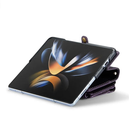CASEME C36 Series For Samsung Galaxy Z Fold4 5G / W23 Case Pen Holder PU Leather Phone Purse Bag