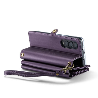 CASEME C36 Series For Samsung Galaxy Z Fold4 5G / W23 Case Pen Holder PU Leather Phone Purse Bag