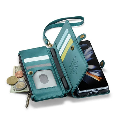 CASEME C36 Series For Samsung Galaxy Z Fold4 5G / W23 Case Pen Holder PU Leather Phone Purse Bag