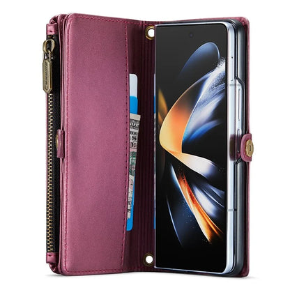 CASEME C36 Series For Samsung Galaxy Z Fold4 5G / W23 Case Pen Holder PU Leather Phone Purse Bag