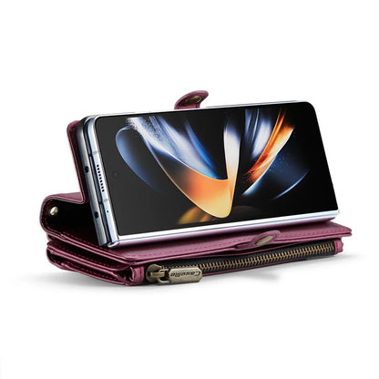 CASEME C36 Series For Samsung Galaxy Z Fold4 5G / W23 Case Pen Holder PU Leather Phone Purse Bag