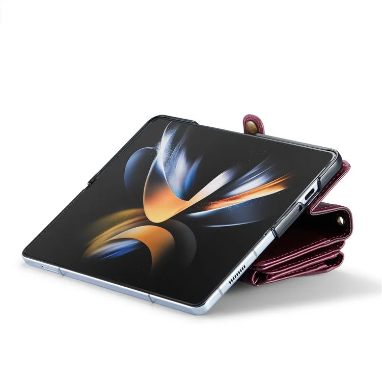 CASEME C36 Series For Samsung Galaxy Z Fold4 5G / W23 Case Pen Holder PU Leather Phone Purse Bag