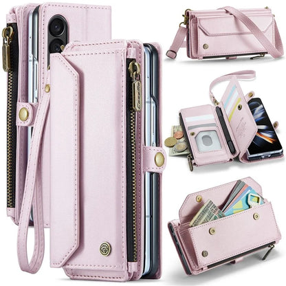 CASEME C36 Series For Samsung Galaxy Z Fold4 5G / W23 Case Pen Holder PU Leather Phone Purse Bag