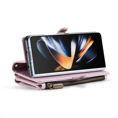 CASEME C36 Series For Samsung Galaxy Z Fold4 5G / W23 Case Pen Holder PU Leather Phone Purse Bag