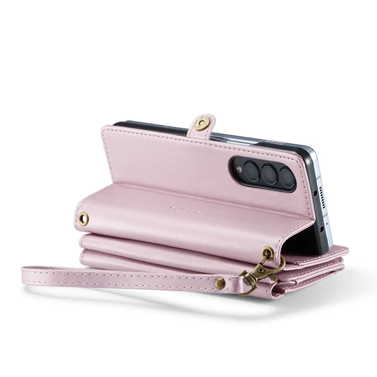 CASEME C36 Series For Samsung Galaxy Z Fold4 5G / W23 Case Pen Holder PU Leather Phone Purse Bag