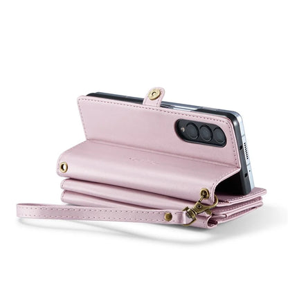 CASEME C36 Series For Samsung Galaxy Z Fold4 5G / W23 Case Pen Holder PU Leather Phone Purse Bag
