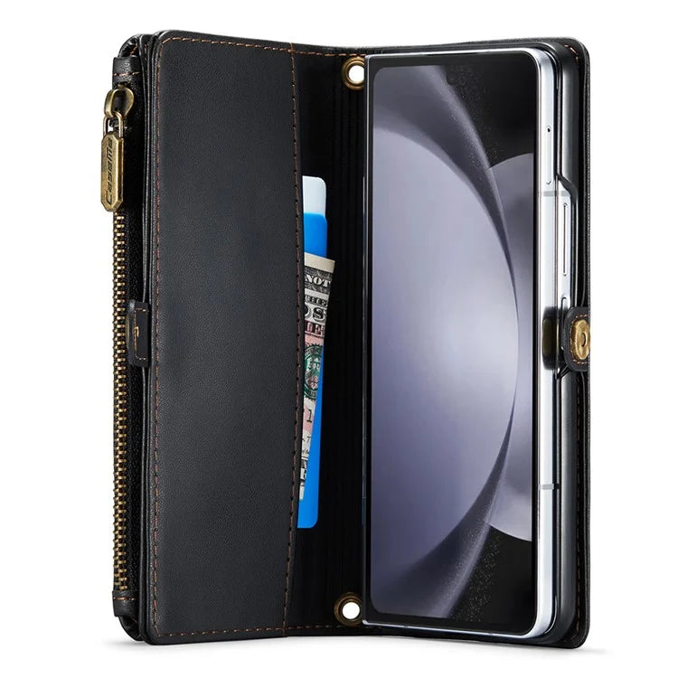 CASEME C36 Series For Samsung Galaxy Z Fold5 5G Case Zipper Leather Phone Bag with Pen Holder