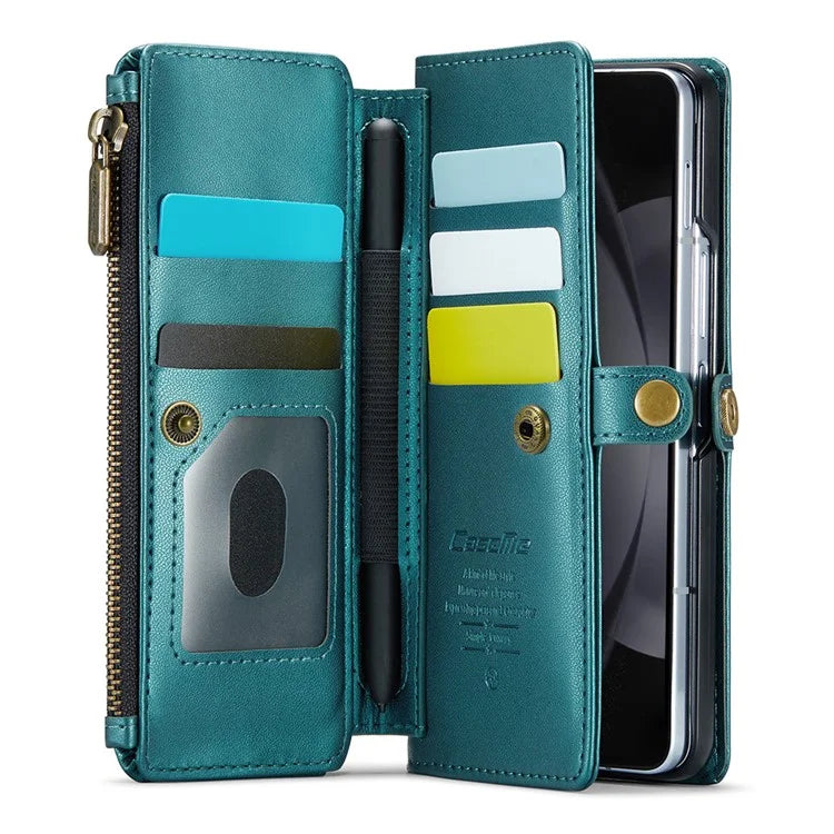 CASEME C36 Series For Samsung Galaxy Z Fold5 5G Case Zipper Leather Phone Bag with Pen Holder