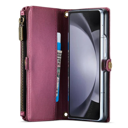 CASEME C36 Series For Samsung Galaxy Z Fold5 5G Case Zipper Leather Phone Bag with Pen Holder