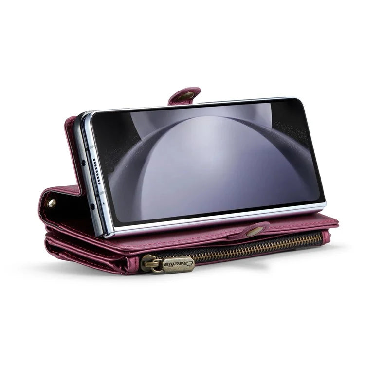 CASEME C36 Series For Samsung Galaxy Z Fold5 5G Case Zipper Leather Phone Bag with Pen Holder