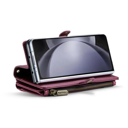 CASEME C36 Series For Samsung Galaxy Z Fold5 5G Case Zipper Leather Phone Bag with Pen Holder