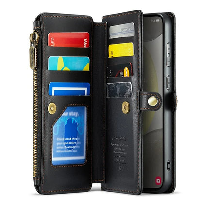 CASEME C36 Series For Samsung Galaxy S24 Case Crossbody Leather Phone Cover 10 Card Slots Large Capacity