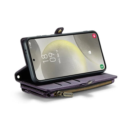 CASEME C36 Series For Samsung Galaxy S24 Case Crossbody Leather Phone Cover 10 Card Slots Large Capacity