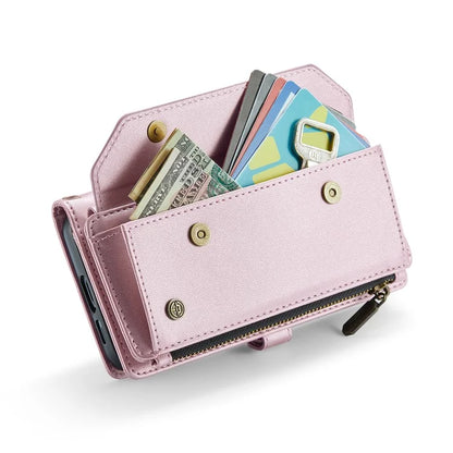 CASEME C36 Series For Samsung Galaxy S24 Case Crossbody Leather Phone Cover 10 Card Slots Large Capacity